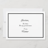 Klassieke formele zwarte witte beste man voorstelk kaart (Achterkant)