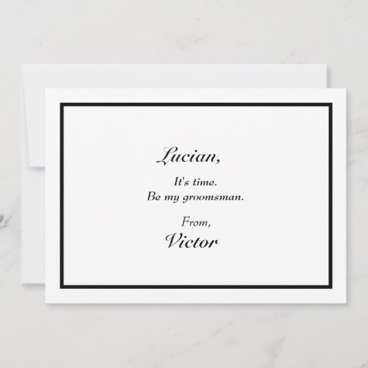 Klassieke formele zwarte witte beste man voorstelk kaart (Achterkant)