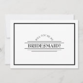 Klassieke formele zwarte witte bridesmaïde voorste kaart (Voorkant)
