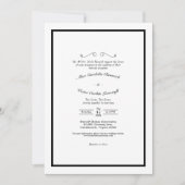 Klassieke Formele Zwarte Witte Bruiloft Kaart (Voorkant)