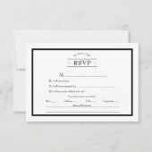 Klassieke formele zwarte witte menukeuze RSVP (Voorkant)