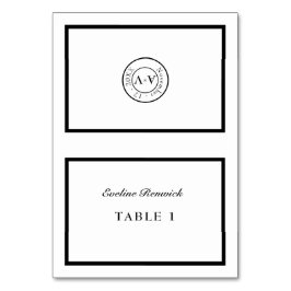 Klassieke formele zwarte witte, vouwbare plaatskaa kaart