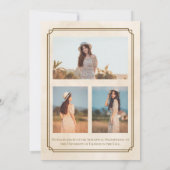 Klassieke foto afstudeeraankondiging uitnodiging (Achterkant)