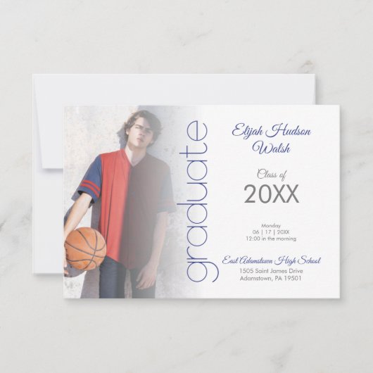 Klassieke Foto Afstuderen Afstuderen Uitnodiging (Voorkant)