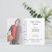Klassieke Foto Afstuderen Afstuderen Uitnodiging (Staand voorkant)