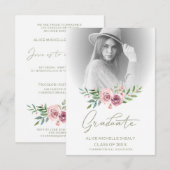 Klassieke foto Afstuderen Floral Pink Garland (Voorkant / Achterkant)