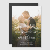 Klassieke foto-bruiloft Save the Date Custom Magnetische Uitnodiging (Voorkant / Achterkant)