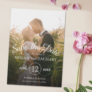 Klassieke foto-bruiloft Save the Date Custom Magnetische Uitnodiging