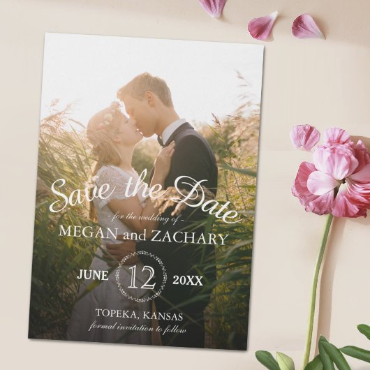Klassieke foto-bruiloft Save the Date Custom Magnetische Uitnodiging