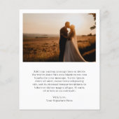 Klassieke Foto Budget Bruiloft Bedankkaart Flyer (Achterkant)