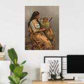 Klassieke foto, Chippewa-indiaanse vrouw en kind Poster (Thuiskantoor)