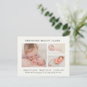 Klassieke foto Collage Blue Handsome Boy Birth Ann Briefkaart (Staand voorkant)