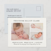 Klassieke foto Collage Blue Handsome Boy Birth Ann Briefkaart (Voorkant / Achterkant)