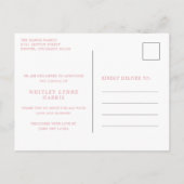 Klassieke foto Collage Pink Baby Girl Birth Aankondigingskaart (Achterkant)