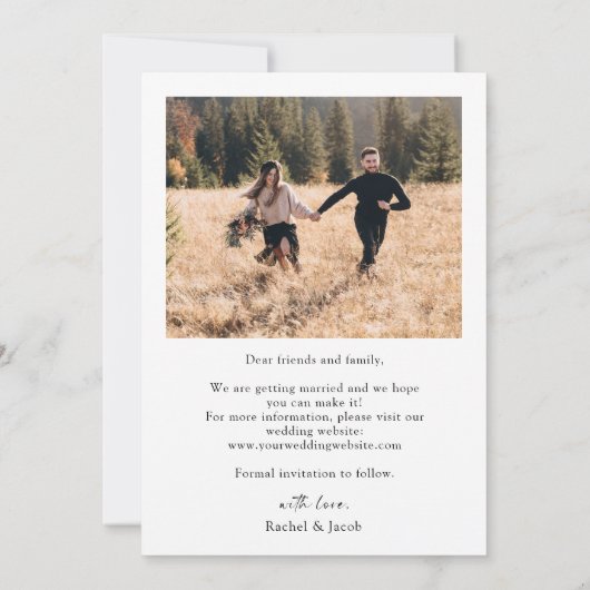 Klassieke foto De datum opslaan Save The Date (Achterkant)