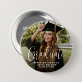 Klassieke Foto Eenvoudig modern script voor afgest Ronde Button 7,6 Cm (Voorkant /achterkant)