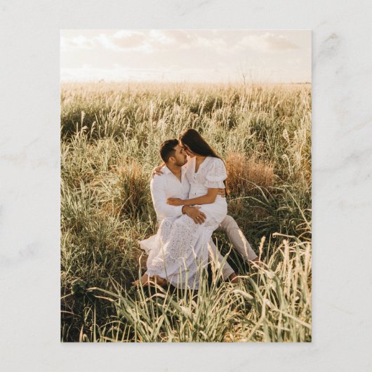 Klassieke Foto Elegant Budget Huwelijksuitnodiging Flyer (Achterkant)