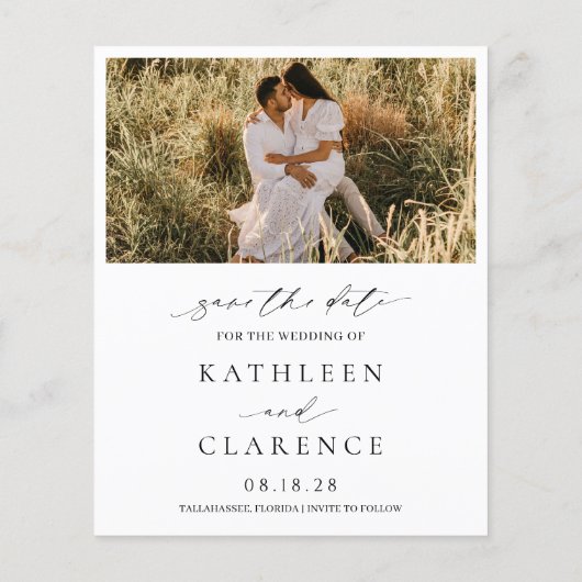 Klassieke Foto Elegant Budget Wedding Save the Dat Flyer (Achterkant)