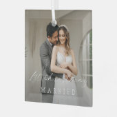 Klassieke foto Elegant Eerste Kerstdag Glas Ornament (Voorkant links)