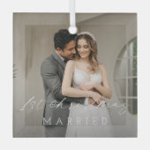 Klassieke foto Elegant Eerste Kerstdag Glas Ornament (Voorkant)