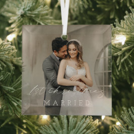 Klassieke foto Elegant Eerste Kerstdag Glas Ornament