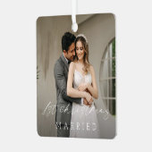 Klassieke foto Elegant Eerste Kerstdag Metalen Ornament (Voorkant links)