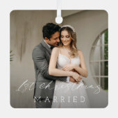 Klassieke foto Elegant Eerste Kerstdag Metalen Ornament (Voorkant)