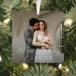 Klassieke foto Elegant Eerste Kerstdag Metalen Ornament