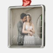 Klassieke foto Elegant Eerste Kerstdag Metalen Ornament (Links)