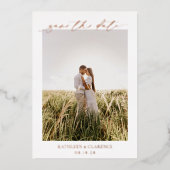 Klassieke Foto Elegant Wedding Save the Date Folie Uitnodiging (Voorkant)