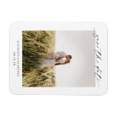 Klassieke Foto Elegant Wedding Save the Date Magneet (Horizontaal)