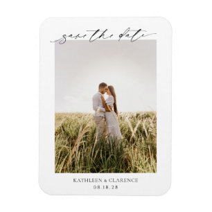 Klassieke Foto Elegant Wedding Save the Date Magneet