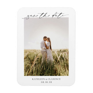Klassieke Foto Elegant Wedding Save the Date Magneet