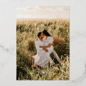 Klassieke foto Elegante bruiloft Folie Uitnodiging (Achterkant)