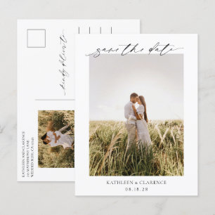 Klassieke foto elegante trouw save the date briefkaart