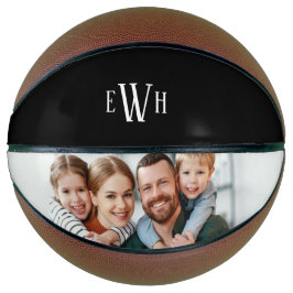 Klassieke foto en monogram basketbal