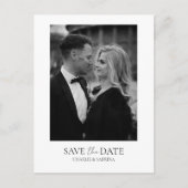Klassieke foto en tekst bruiloft Sla de datum op Aankondigingskaart (Voorkant)