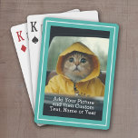 Klassieke foto en tekst met Blauwgroen rand Pokerkaarten<br><div class="desc">Een leuke manier om herinneringen vast te leggen en te delen met vrienden. Voeg een verticale foto en je favoriete titel toe om een gave voor vrienden te maken.</div>