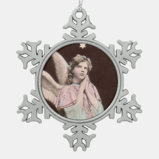  klassieke foto-engel tin sneeuwvlok ornament