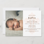 Klassieke foto Gouden Typografie Kruisdoop Kaart (Voorkant)