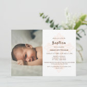 Klassieke foto Gouden Typografie Kruisdoop Kaart (Staand voorkant)