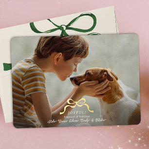 Klassieke foto Kerst Gouden boog Folie Feestdagenkaart