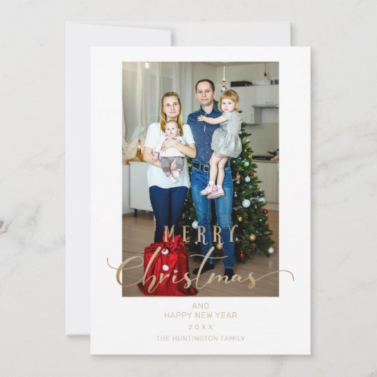 Klassieke foto-kerstcadeau voor whimsical-script (Voorkant)