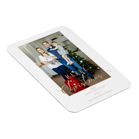 Klassieke foto-kerstcadeau voor whimsical-script magneet (Rechterzijde)