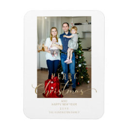 Klassieke foto Kerstmis Whimsical Script Quote Magneet