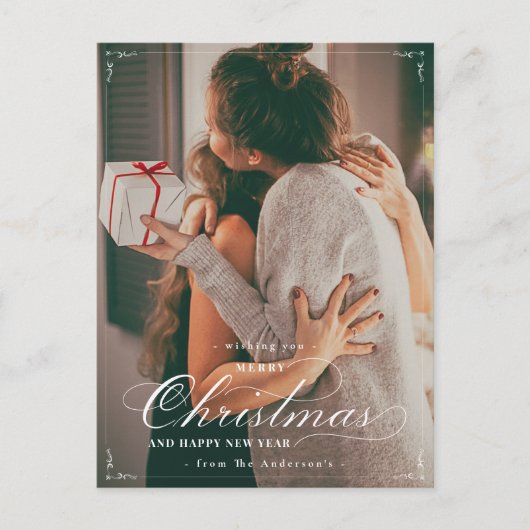 Klassieke foto Merry Kerstry Nieuwjaar Briefkaart (Voorkant)