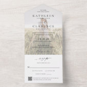 Klassieke foto QR-code elegante bruiloft All In One Uitnodiging (Binnen)