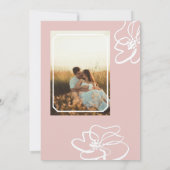 Klassieke Foto Roze Blush Bloemen Huwelijksuitnodi Kaart (Achterkant)