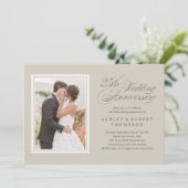 Klassieke foto-uitnodigingen 25-jarig jubileum kaart (Staand voorkant)