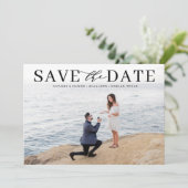 Klassieke foto van Black Modern Mix Typography Save The Date (Staand voorkant)